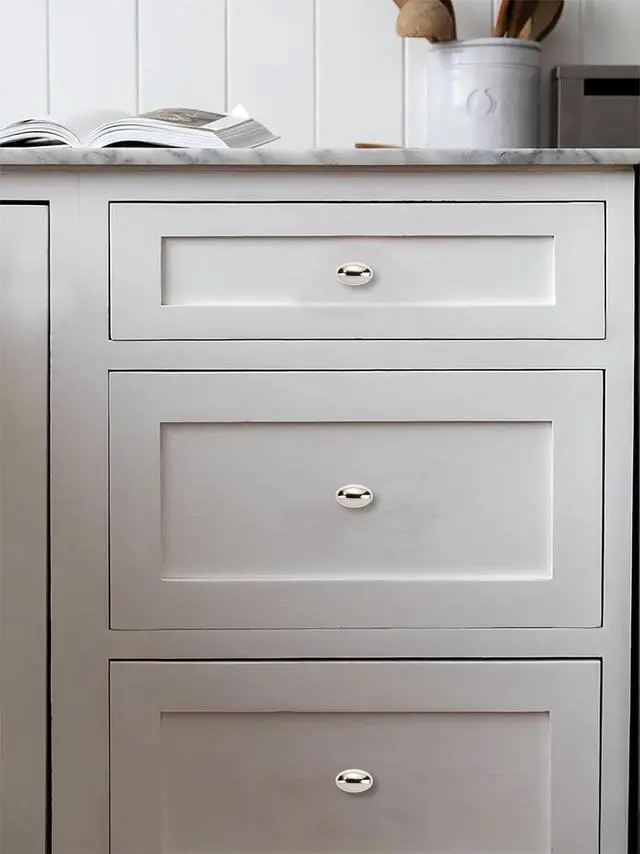 Alt view image 3 of 5 - 10 Pack Polished Nickel Oval Cabinet Knobs: Modern Drawer Knobs, Kitchen Cabinet Hardware, Zinc Knobs for Dresser Drawers