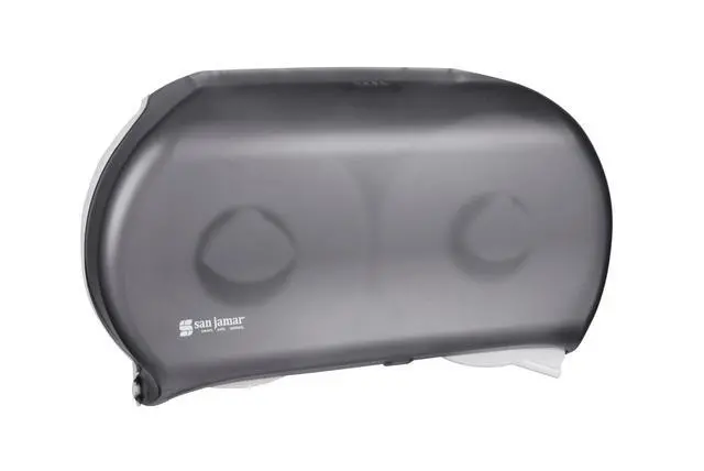 Alt view image 3 of 7 - Classic Bath Tissue Dispenser Twin 9", Jumbo Bath Tissue Holder for Bathroom, Dual-Roll System, Break-Resistant Plastic, 3.25" Core, 12" × 19" × 5.25", Pearl Black