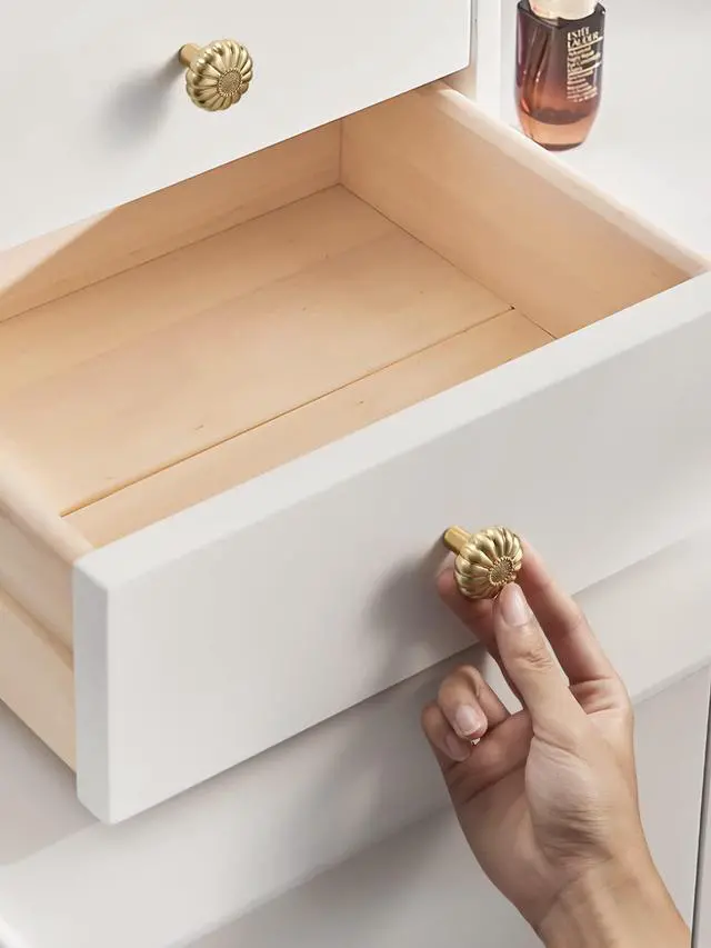 Alt view image 7 of 7 - Brushed Gold Cabinet Knobs 10 Pack Brass Drawer Pulls Kitchen Cupboard Bathroom Dresser Cabinet Hardware Handles Zinc Alloy