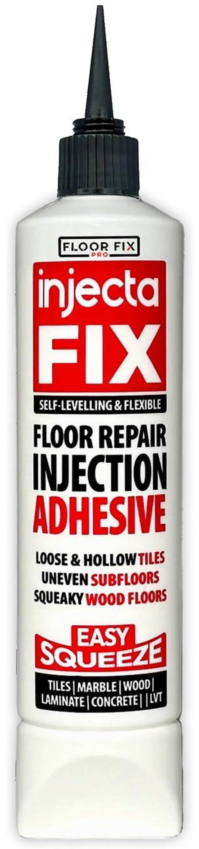 Main image of Floor-Fix Pro - All in One Repair Kit for Loose/Hollow & Tiles Repair + Squeaky Wood, LVT & Laminate. Includes Anti- Clog Air-Tight Cap. Does NOT Require Caulk Gun