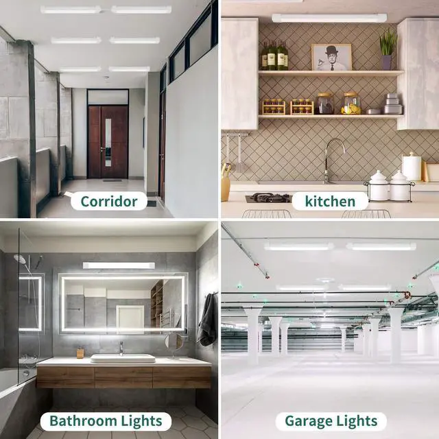 Alt view image 5 of 6 - LED Tube Light Fixture with Plug, 18W 2000LM 5000K Plug in Light. | Plug-and-Play Linkable Ceiling Light. Under Cabinet Light,Workbench Lamp for Garage, Kitchen, Bathroom, Closet & Office