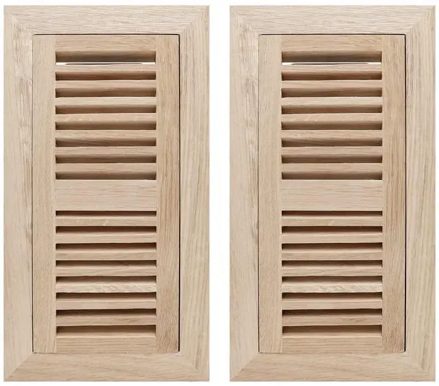 Main image of Oak Floor Register for 4x10 Inch Duct Holes - Flush Mount Floor Vent with Metal Damper - White Wooden Vent Covers for Home Floor - 0.8 Inch Thickness - Unfinished - 2PCS