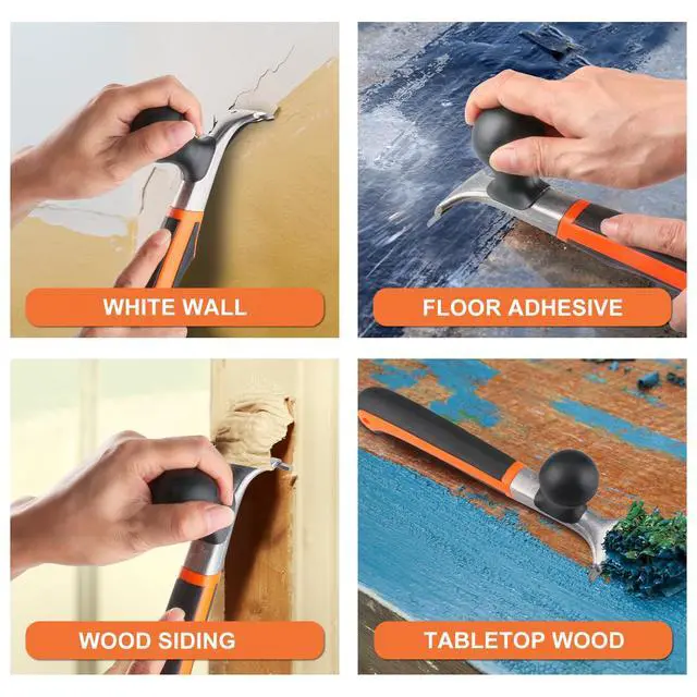 Alt view image 6 of 6 - Premium Ergonomic 2.5-Inch Carbide Paint Scraper Tool for Coating Removal | Heavy-Duty Scraper with a 2-1/2-Inch Tungsten Carbide Blade and Two-Handed Grip for Removing Coatings and Residue