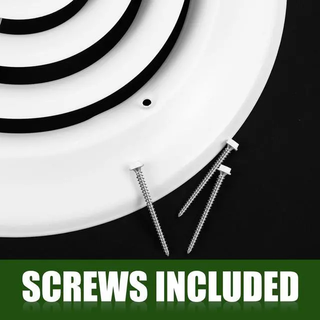 Alt view image 4 of 7 - 2 Pcs 6" Round Ceiling Diffuser, HVAC Vent Round Cover with Screws | Outer Dimensions: 9-15/16", Replacement Exhaust Fan Covers for Home Office, Sturdy Steel, Easy Installation, Keep Air Fresh
