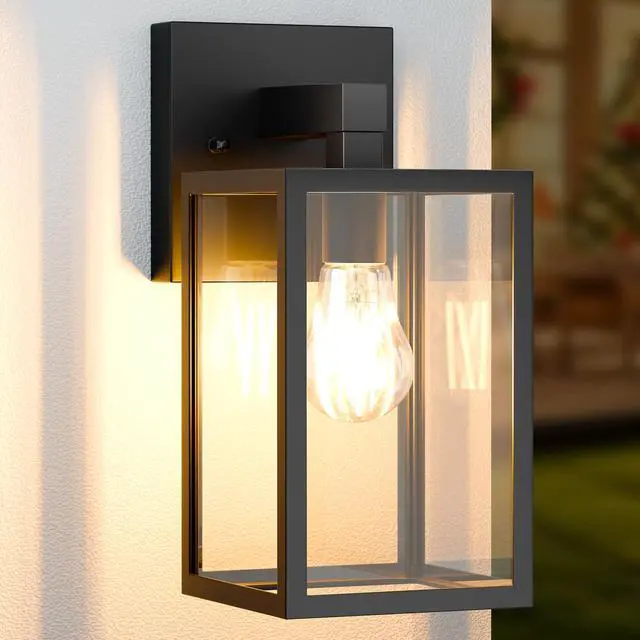 Main image of Outdoor Wall Lantern, Waterproof Exterior Wall Sconce Light Fixture, Black Front Door Lamp, Anti-Rust E26 Socket Porch Lighting