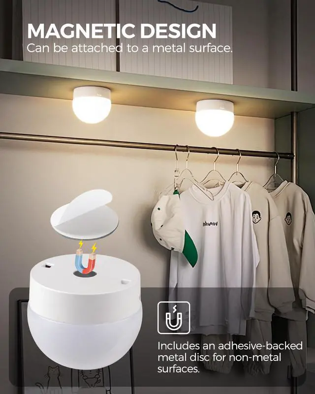 Alt view image 4 of 7 - Rechargeable Light Bulbs with Remote Control 2 Packs, Battery Operated Light Bulbs with Timer & 3 Color Temperature, Detachable Wireless LED Bulb for Lamp, E26 Base, Non-Hardwired, W01YBP206