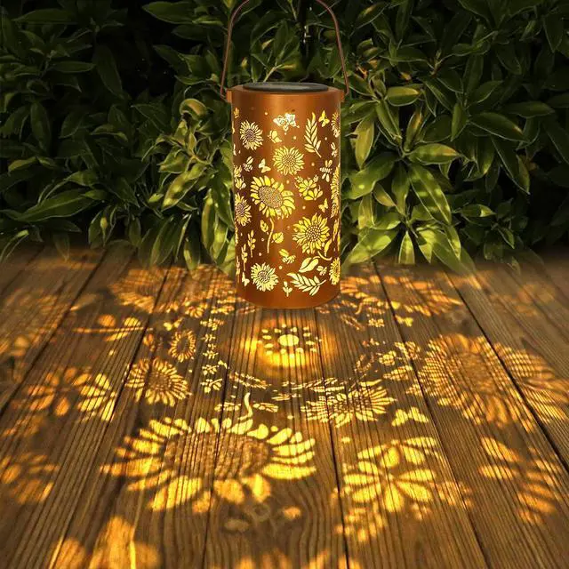 Alt view image 2 of 7 - Sunflower Solar Lanterns Outdoor Waterproof Hanging Lights | Sunflower Gifts for Women Mom Grandma, Metal Solar Decorative Lanterns for Yard Patio Porch Balcony Garden Decor