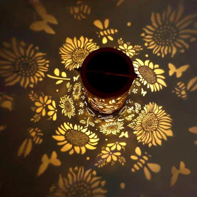 Alt view image 7 of 7 - Sunflower Solar Lanterns Outdoor Waterproof Hanging Lights | Sunflower Gifts for Women Mom Grandma, Metal Solar Decorative Lanterns for Yard Patio Porch Balcony Garden Decor