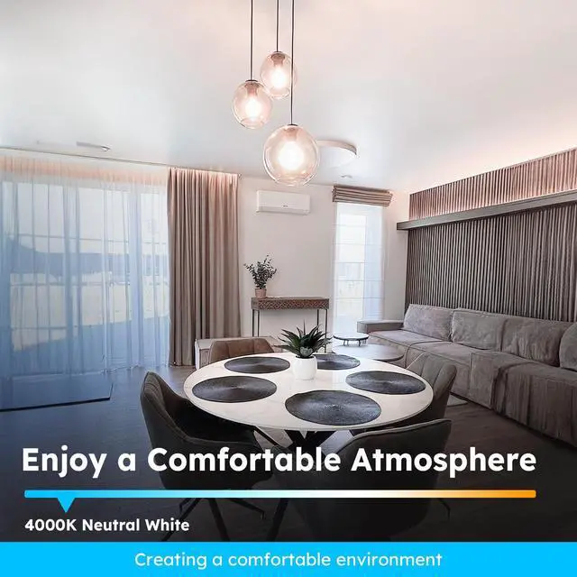 Alt view image 3 of 6 - E12 Candelabra G16.5 Globe LED Bulb, 4W 400LM, 40W Equivalent Dimmable | 4000K Neutral White, E12 Globe Round Light Bulbs, Ceiling Fan, Chandeliers, 90+CRI, 12 Pack