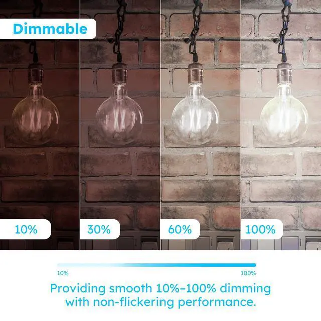 Alt view image 4 of 6 - E12 Candelabra G16.5 Globe LED Bulb, 4W 400LM, 40W Equivalent Dimmable | 4000K Neutral White, E12 Globe Round Light Bulbs, Ceiling Fan, Chandeliers, 90+CRI, 12 Pack