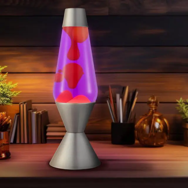 Alt view image 4 of 6 - The Original Lava® Lamp - Large 52oz 16.3" - Vivid Twilight - Classic Liquid Motion Lamp - Orange Lava and Purple Liquid - Item #5119 (Amazon Exclusive)