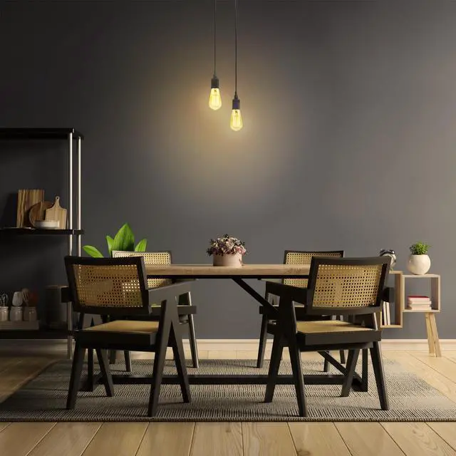 Alt view image 5 of 7 - Vintage Exposed Straight Filament Amber Clear Glass LED ST19, 60W Equivalent, 400 Lumen, Dimmable, 2100K Warm White, E26 Base, 15,000-Hour, ST19/VG/LED/2/4, 8 Pack