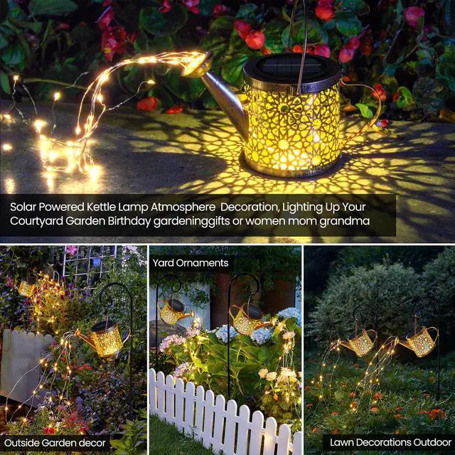 Alt view image 2 of 6 - Solar Lights Outdoor Decorative, Solar Watering Can Lights (Warm White) | Solar Lantern Outdoor Waterproof, Hanging Light for Yard, Patio, Gardening Gift for Moms Birthday, Garden Decor