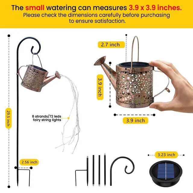 Alt view image 3 of 6 - Solar Lights Outdoor Decorative, Solar Watering Can Lights (Warm White) | Solar Lantern Outdoor Waterproof, Hanging Light for Yard, Patio, Gardening Gift for Moms Birthday, Garden Decor