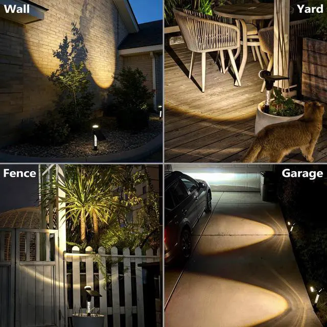 Alt view image 5 of 7 - Solar Spot Lights Outdoor Waterproof 3000K Lens LED Spotlights | Adjustable Angel Long Range Solar Lights Outdoor for Yard Garden Patio Wall Tree Landscape, Acrylic Lighted Pole, 4 Pack
