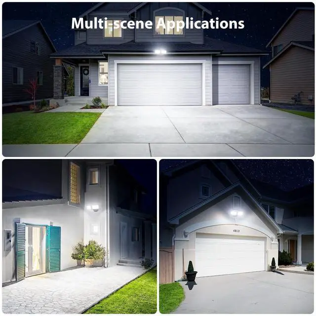 Alt view image 7 of 7 - 3200LM Flood Lights Outdoor, 32W 6500K LED Security Light Switch Controlled, IP66 Waterproof Outdoor Lights, Wall Mount Exterior Flood Light with 2 Adjustable Heads Floodlights Outside