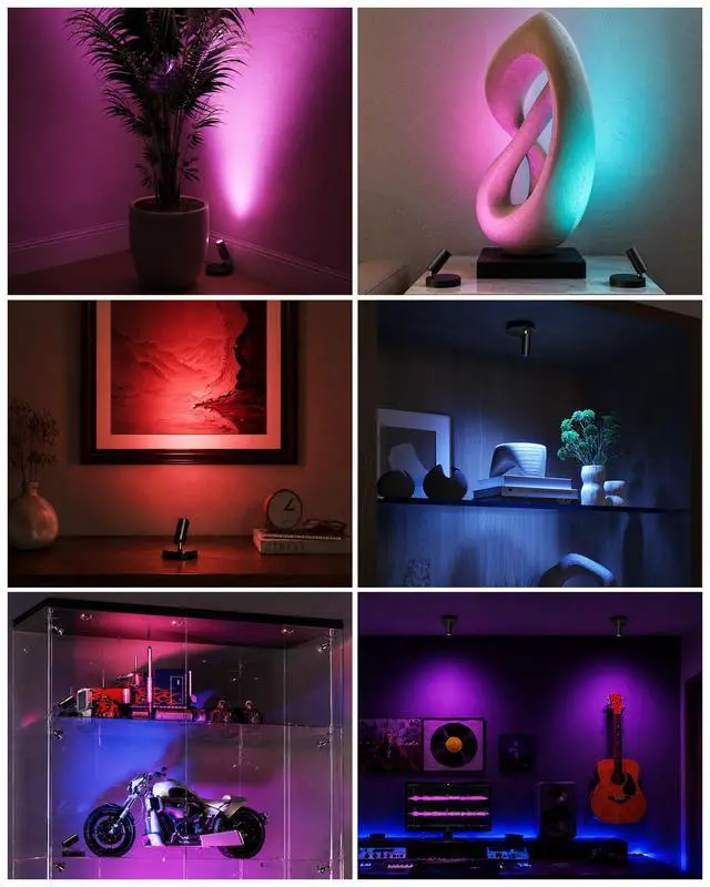 Alt view image 7 of 7 - RGB Indoor Spotlights, Accent Lights, Plant Uplights | 5000mAh Rechargeable, Color Changing, DIY Mode, Wireless, Magnetic, Remote, Diammble, Arts, Pictures, Displays
