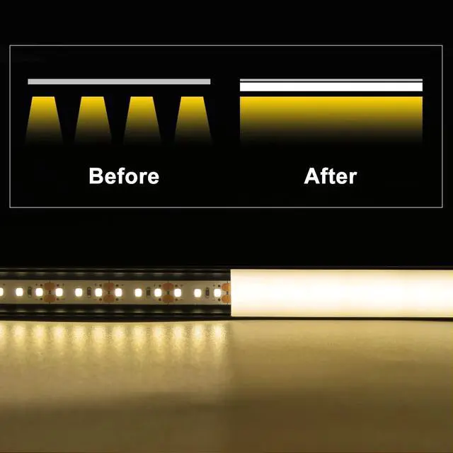 Alt view image 6 of 6 - 6Pack 3.3 ft Black LED Aluminum Channel with Milky White Cover V Shape 16x16mm, Led Strip Light Track with Accessories for Led Strip Lights in Home Lighting