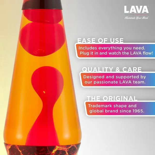 Alt view image 2 of 7 - The Original Lava® Lamp - 14.5" Volcanic Crags - Classic Liquid Motion Lamp - Red Wax and Orange Liquid - #2078 (Amazon Exclusive)