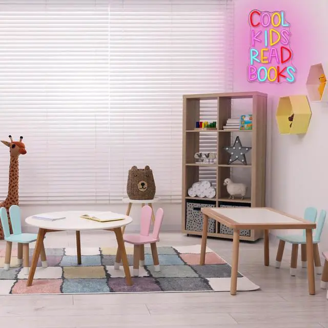 Alt view image 7 of 7 - Cool Kids Read Books Neon Sign for Wall Decor Reading Letter LED Neon Lights Library Neon Light Sign Kids Room Library Classroom Reading Corner Decoration(16.5''*10.6'')