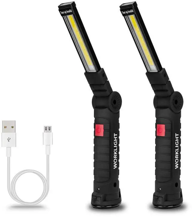 Main image of Tool Gifts for Men 2Pack Rechargeable LED Work Lights with Magnetic Base, 360° Rotation,Versatile Lighting for Repairs, Outdoors, Mens Gifts