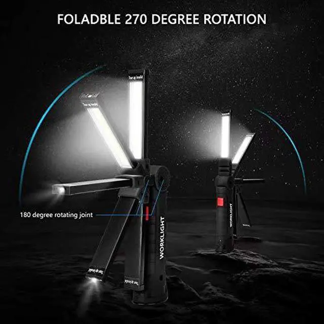 Alt view image 7 of 7 - Tool Gifts for Men 2Pack Rechargeable LED Work Lights with Magnetic Base, 360° Rotation,Versatile Lighting for Repairs, Outdoors, Mens Gifts