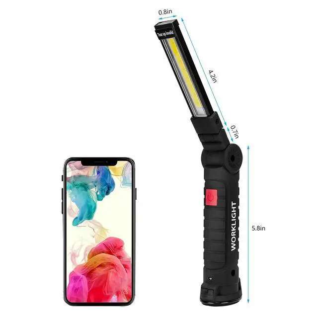 Alt view image 5 of 7 - Tool Gifts for Men 2Pack Rechargeable LED Work Lights with Magnetic Base, 360° Rotation,Versatile Lighting for Repairs, Outdoors, Mens Gifts