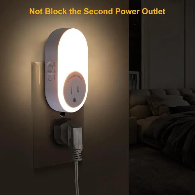Alt view image 7 of 7 - Night Lights Plug Into Wall with Power Outlet, CCT 2200K/4000K | Dusk to Dawn Sensor Night Light with 5LM or 20LM Adjustable Brightness for Bedroom,Kitchen,Living Room,Office
