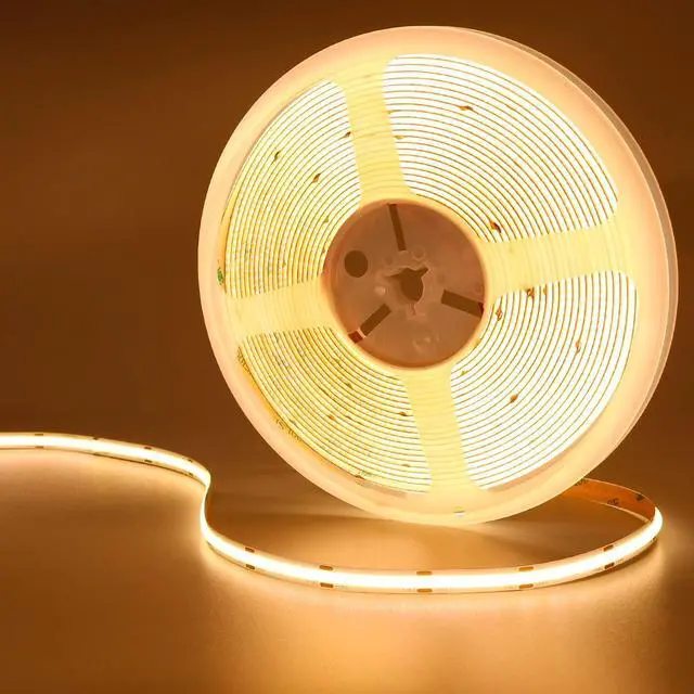 Main image of 32.8ft/10M 24V COB LED Strip Warm White 3000K 3840LEDs CRI 93+ 6800lm | Uniform Glow IP20 Not Waterproof Flexible LED Tape Lights for DIY Cabinet Bedroom Home Decor(Power Supply not Included)