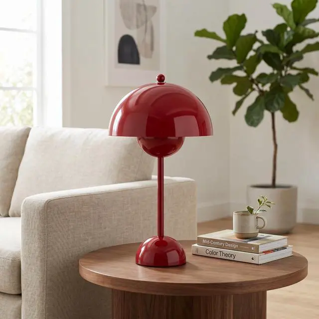 Alt view image 5 of 7 - Creative Mid-Century Modern Bud Table Lamp for Home&Office, Pastel Green | Cute nightlight reading desk lamp, indirect lighting, all-metal construction, fits for bedroom, living room, study, office