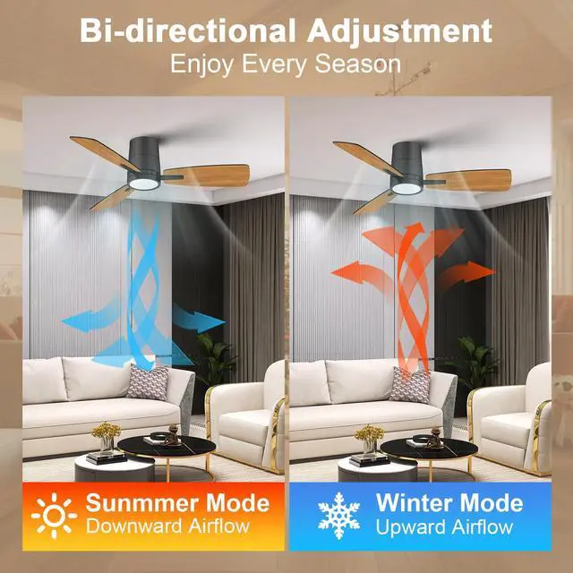 Alt view image 6 of 7 - Ceiling Fans with Lights,42 inch,Quiet Reversible Motor,Easy to Install,6 Speeds,Dimmable,Timer, Black Modern Ceiling Fan for Living Room, Bedroom, Kitchen, Dining room, Office
