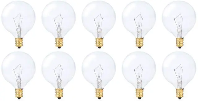 Main image of Aromatic Wax Warmer Small Globe G16.5 40W E12 2700K, 10 Pack | Round Bulb, Candelabra Base, Chandelier, Ceiling Fan, Decorative Vanity Lights, Sconce, Clear Glass, 110V 120V, Warm White