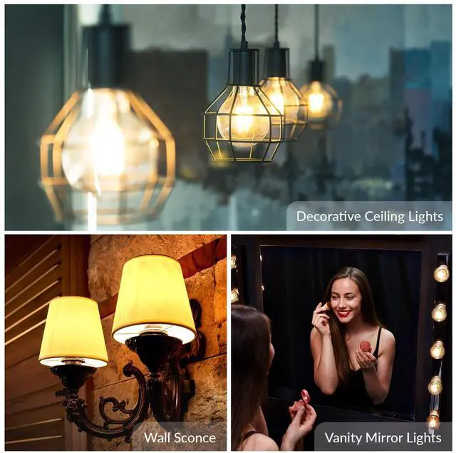 Alt view image 4 of 7 - Aromatic Wax Warmer Small Globe G16.5 40W E12 2700K, 10 Pack | Round Bulb, Candelabra Base, Chandelier, Ceiling Fan, Decorative Vanity Lights, Sconce, Clear Glass, 110V 120V, Warm White