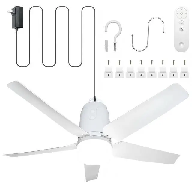 Main image of 31.5" Gazebo Fans Outdoor Hanging, Canopy Fan with Light 3000-6500K | Portable Plug in Ceiling Fan with Remote, Hook, Great for Gazebo, Canopy, Pop up Tent, Patio
