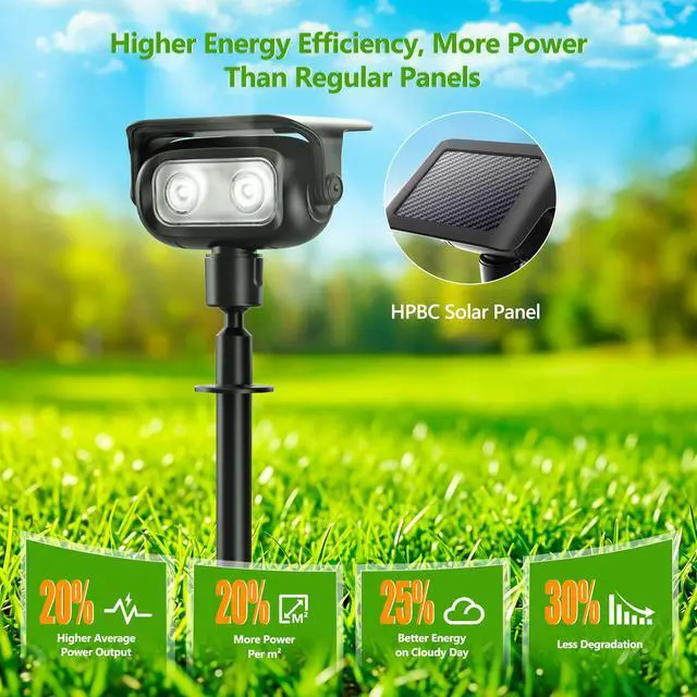 Alt view image 4 of 7 - Solar Spot Lights Outdoor Color Changing 4 Pack Landscape Spotlight | RGB 9 Color 11 Mode; 360° Rotation; Waterproof; Stake/ Wall Mounted LED Uplights for Outside Halloween Xmas Yard Tree Garden