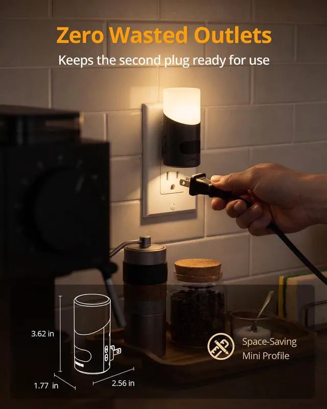 Alt view image 5 of 7 - LED Night Lights Plug into Wall with Motion Sensor, 1-150LM Dimmable Plug-in Nightlight Indoor for Bedroom, Bathroom, Hallway, Stairs, Pet House, Toilet, 2 Pack