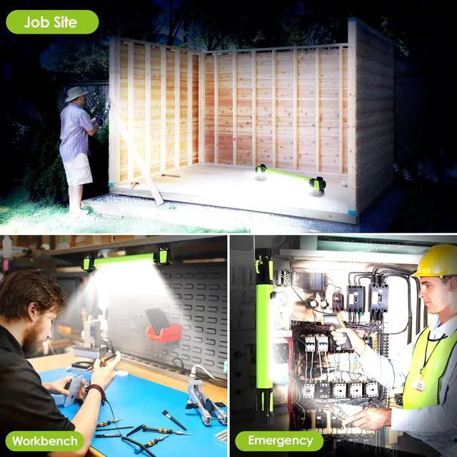 Alt view image 6 of 7 - Work Light, 2500LM Bright LED Work Lights, 5200mAh Rechargeable Magnetic Underhood Work Light with Hooks, Cordless Battery Powered Mechanic Light for Car Repairing/Inspection/Garage/Workshop/Emergency