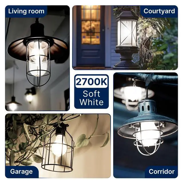 Alt view image 7 of 7 - 100W Eqv Dimmable A21 LED Bulbs, 1600LM, 5000K Daylight, E26, 4 Pack | 12W, CRI90, clear glass, instant on, no flicker, for table lamps, kitchen, bathroom, garage