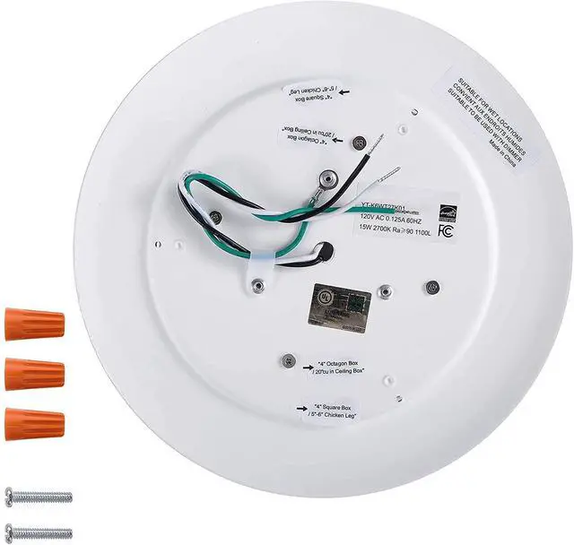 Alt view image 5 of 6 - 7.5" Flush Mount Ceiling Light, Dimmable LED Disk & Ceiling Lights,16.5W (120W Equivalent), 120V, 5000K, ETL - 4/6" J-Box, Wet Location LED Lights, Light Fixtures (Bright White)