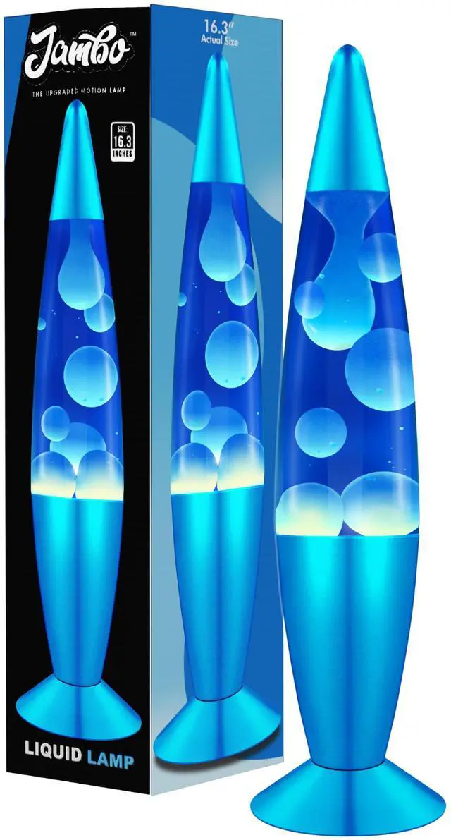 Main image of 16" Beautiful Lamp- Blue with White/Blue Wax, Relaxing Liquid Light, Night Light Nightlight, Home Decor Living Room Office Bedroom Lamp for Adults Teens Kids, Magma Motion
