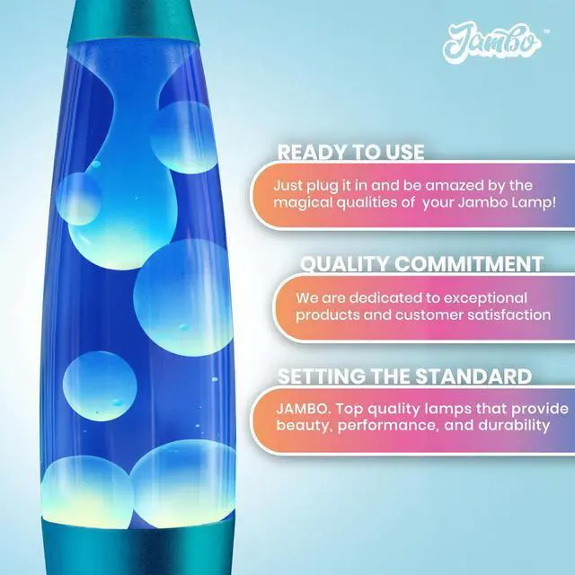 Alt view image 4 of 7 - 16" Beautiful Lamp- Blue with White/Blue Wax, Relaxing Liquid Light, Night Light Nightlight, Home Decor Living Room Office Bedroom Lamp for Adults Teens Kids, Magma Motion