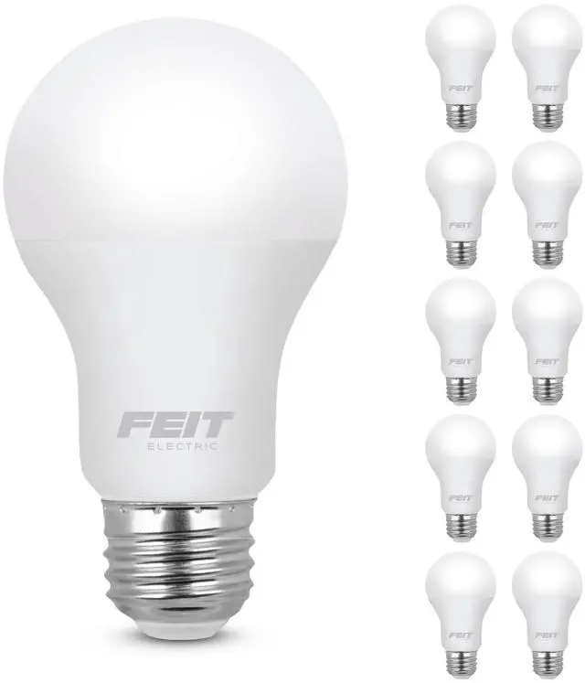 Main image of A19 LED Light Bulb, 60W Equivalent, E26 Medium Base, 800 Lumen, 3500K Neutral White Light, Indoor/Outdoor General-Purpose Light Bulbs, 11,000-Hour, A800/835/10KLED/10, 10 Pack