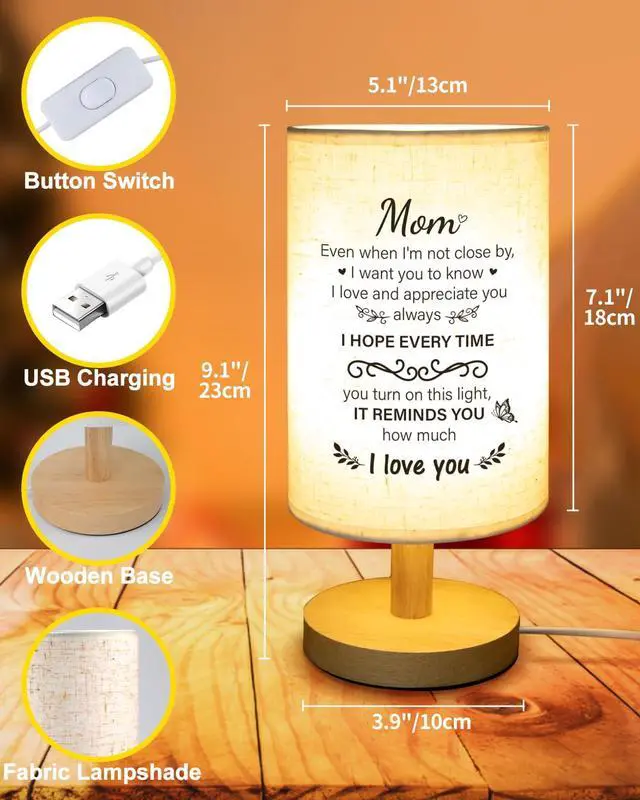 Alt view image 4 of 7 - Gifts for Mom from Daughter Son, Table Lamp for Mom Birthday Gifts | Birthday Gifts for Mom from Daughter Son, Christmas Mothers Day Gifts for Mom Gifts, Mother Lamp Decor for Bedroom Decor