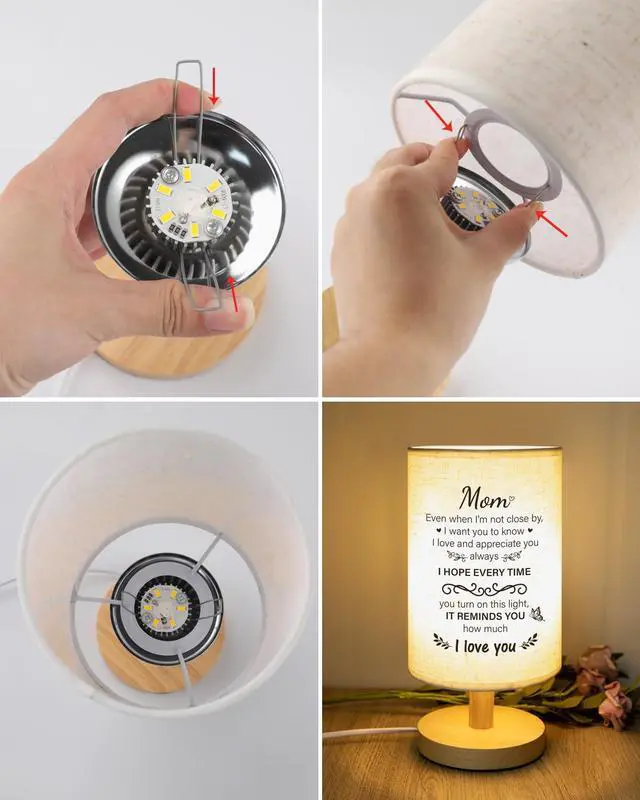 Alt view image 5 of 7 - Gifts for Mom from Daughter Son, Table Lamp for Mom Birthday Gifts | Birthday Gifts for Mom from Daughter Son, Christmas Mothers Day Gifts for Mom Gifts, Mother Lamp Decor for Bedroom Decor