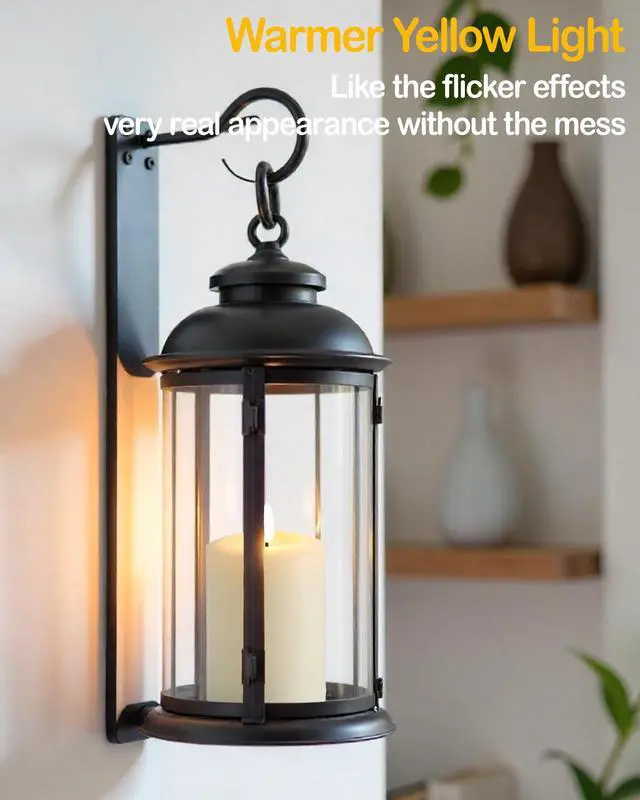 Alt view image 6 of 7 - 3"x4" Flickering Flameless Candles with Remote Timer, LED Candles | Set of 3 Ivory Battery Operated Candles, Fake Pillar Candles for Fireplace, Centerpiece and Rustic Decor (Real Wax)