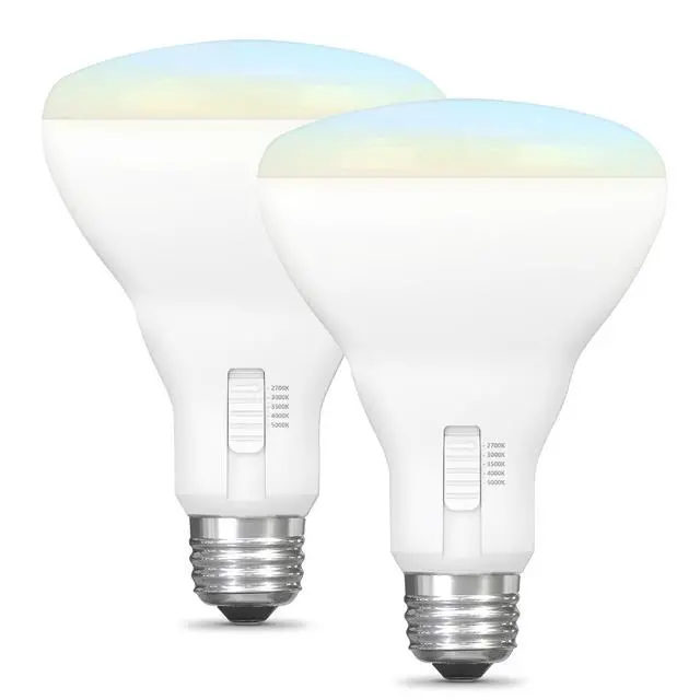 Alt view image 2 of 7 - BR30 LED Light Bulb 5CCT Dimmable - 100W Equivalent 2 Pack