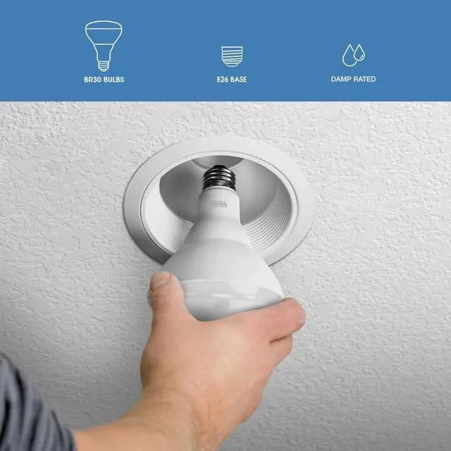 Alt view image 6 of 7 - BR30 LED Light Bulb 5CCT Dimmable - 100W Equivalent 2 Pack