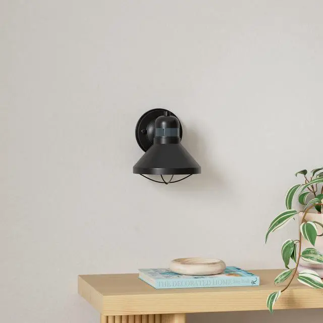 Alt view image 2 of 7 - Dusk to Dawn Motion Sensor Outdoor LED Porch Wall Light Fixture | Exterior Barn Lantern Black Farmhouse Sconce Lighting Rustic Wall Mount Lamp for Garage Patio Balcony Entryway Doorway