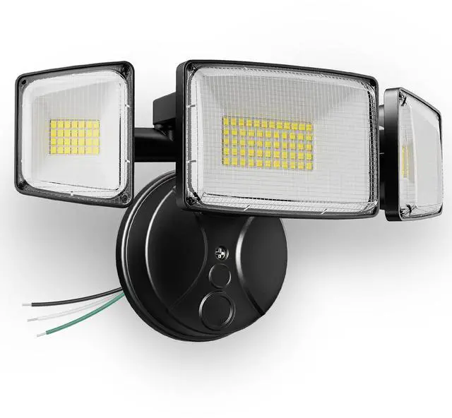 Main image of 100W 11000LM Flood Lights Outdoor, Brightness Security LED Flood Lights with 3 Adjustable Heads, Switch Controlled, IP65 Waterproof 6500K Outside Exterior Flood Light for Yard Garage Eave Patio