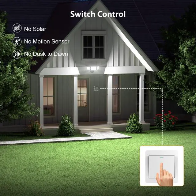 Alt view image 4 of 7 - 100W 11000LM Flood Lights Outdoor, Brightness Security LED Flood Lights with 3 Adjustable Heads, Switch Controlled, IP65 Waterproof 6500K Outside Exterior Flood Light for Yard Garage Eave Patio